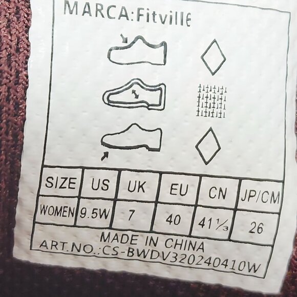 FitVille Brisk Walk Elite V3 Women's Wide Fit Burgundy Sneakers Size 9.5 - Picture 14 of 14